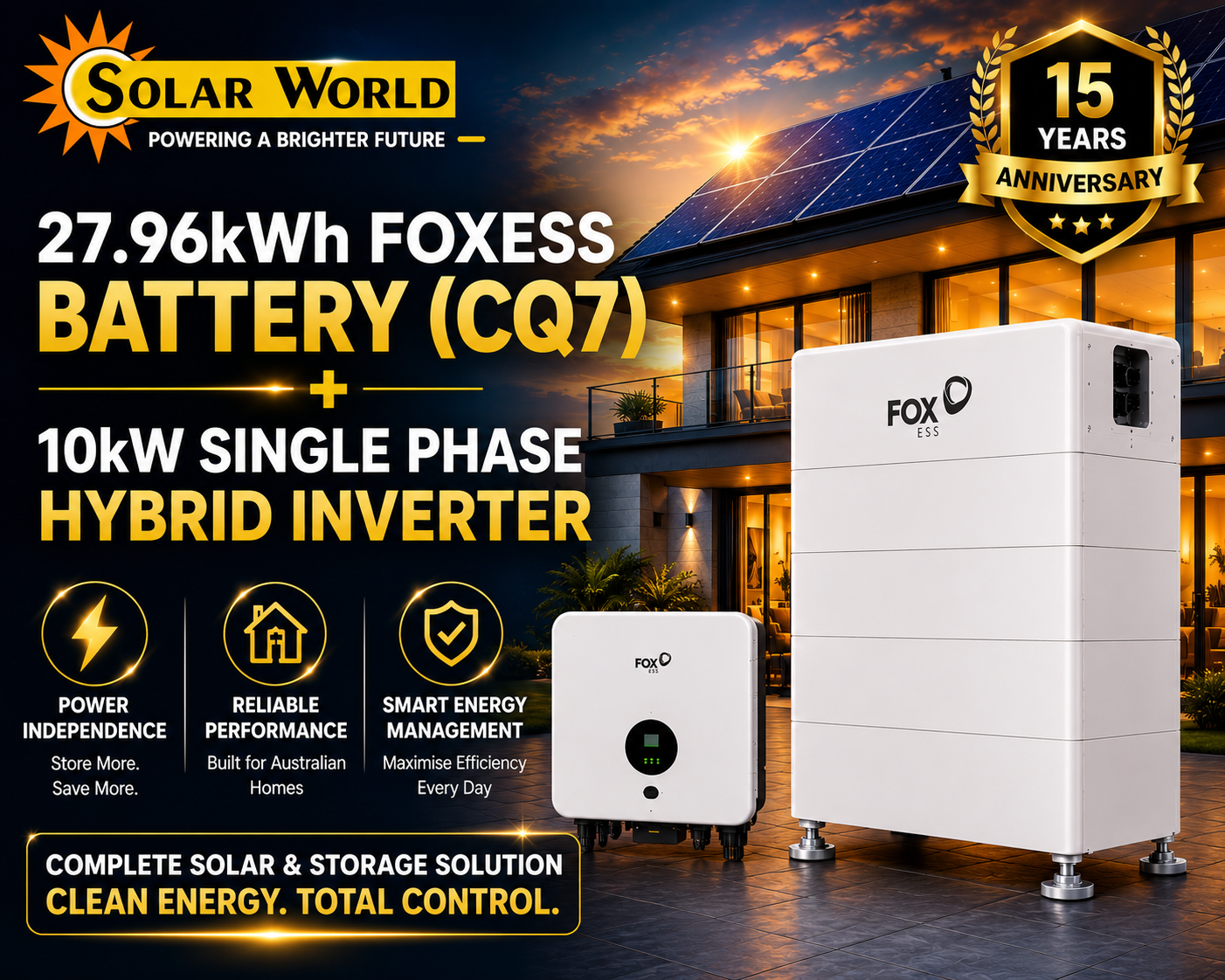 27.84 kw Foxess Battery (CQ7) Package 1p 10k inverter